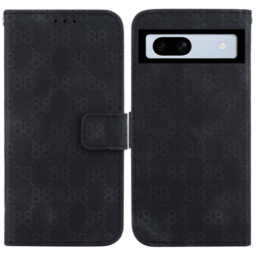 Google Pixel 7a Double 8-shaped Embossed Leather Phone Case - Black