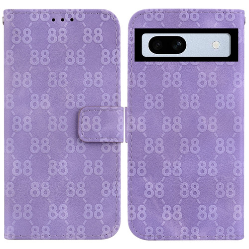 Google Pixel 7a Double 8-shaped Embossed Leather Phone Case - Purple