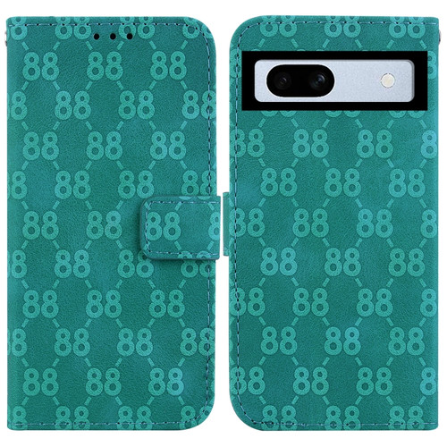 Google Pixel 7a Double 8-shaped Embossed Leather Phone Case - Green