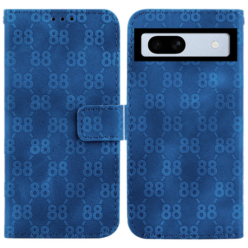 Google Pixel 7a Double 8-shaped Embossed Leather Phone Case - Blue