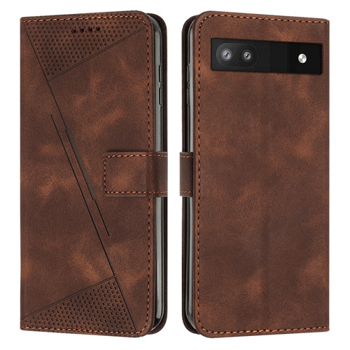Google Pixel 7a Dream Triangle Leather Phone Case with Lanyard - Brown