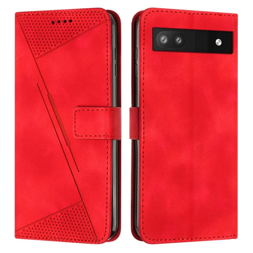 Google Pixel 7a Dream Triangle Leather Phone Case with Lanyard - Red