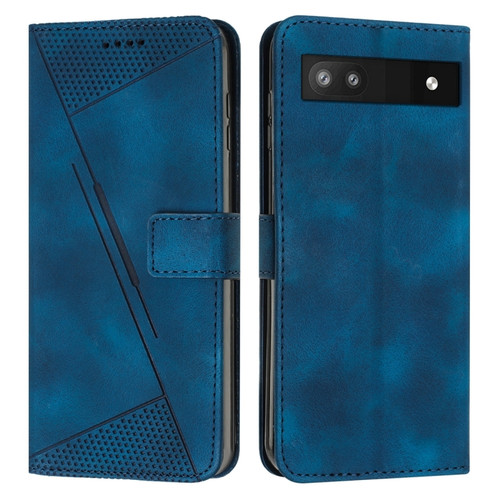 Google Pixel 7a Dream Triangle Leather Phone Case with Lanyard - Blue