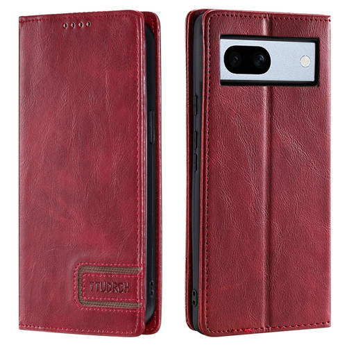 Google Pixel 7a TTUDRCH RFID Retro Texture Leather Phone Case - Red