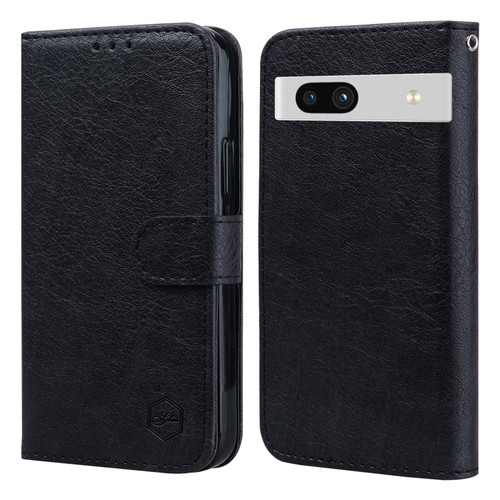 Google Pixel 7a Skin Feeling Oil Leather Texture PU + TPU Phone Case - Black