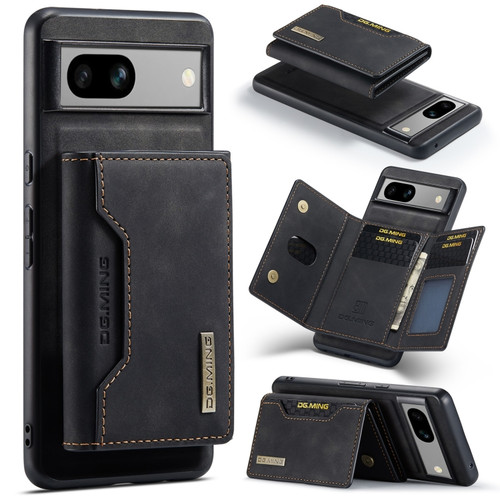 Google Pixel 7A DG.MING M2 Series 3-Fold Multi Card Bag + Magnetic Phone Case - Black