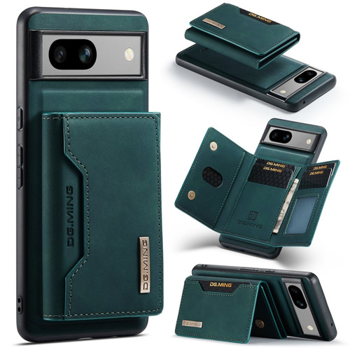 Google Pixel 7A DG.MING M2 Series 3-Fold Multi Card Bag + Magnetic Phone Case - Green