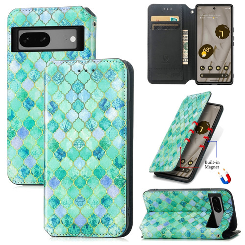 Google Pixel 7a CaseNeo Colorful Magnetic Leather Phone Case - Emerald
