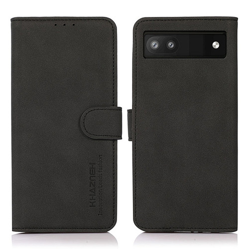 Google Pixel 7a KHAZNEH Matte Texture Leather Phone Case - Black