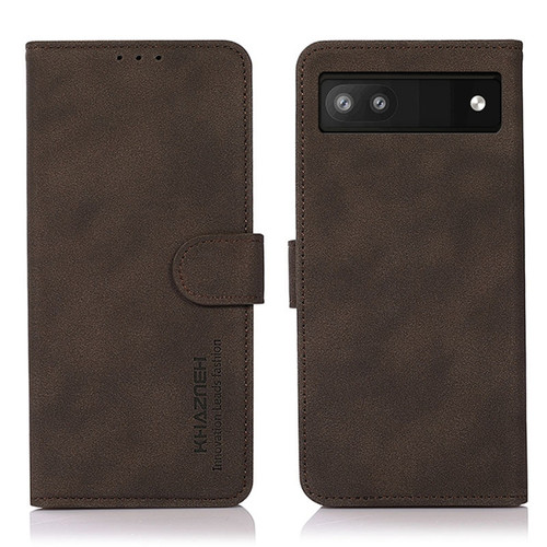 Google Pixel 7a KHAZNEH Matte Texture Leather Phone Case - Brown