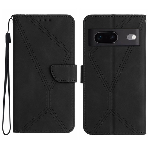 Google Pixel 7a Stitching Embossed Leather Phone Case - Black