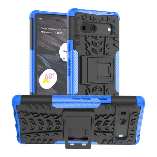 Google Pixel 7a Tire Texture TPU + PC Phone Case with Holder - Blue