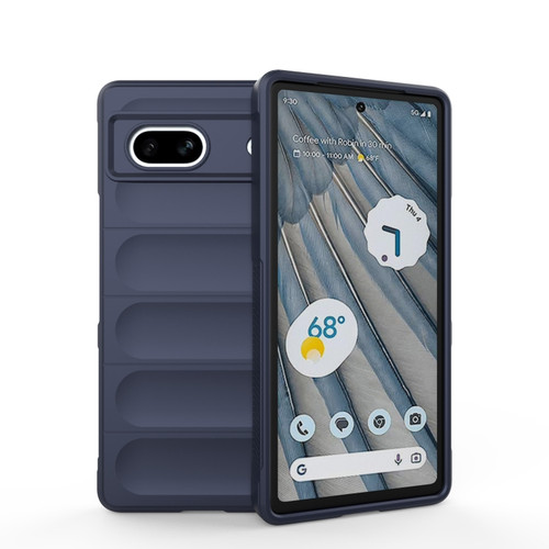 Google Pixel 7a Magic Shield TPU + Flannel Phone Case - Dark Blue