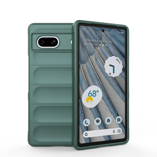 Google Pixel 7a Magic Shield TPU + Flannel Phone Case - Dark Green