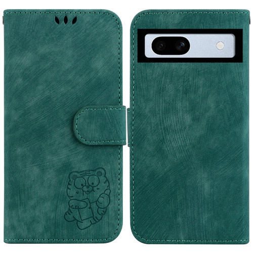 Google Pixel 7a Little Tiger Embossed Leather Phone Case - Green