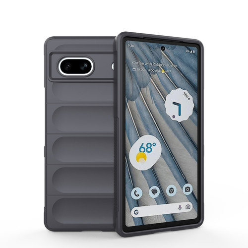 Google Pixel 7a Magic Shield TPU + Flannel Phone Case - Dark Grey