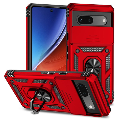 Google Pixel 7a Sliding Camshield Holder Phone Case - Red