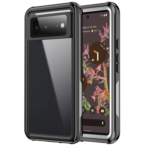 Google Pixel 6 Life Waterproof Dustproof Shockproof Transparent Acrylic Protective Phone Case - Black