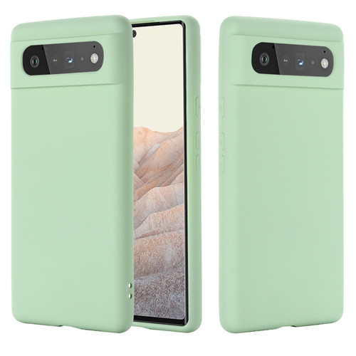 Google Pixel 6 Pure Color Liquid Silicone Shockproof Full Coverage Case - Green