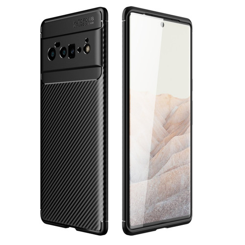 Google Pixel 6 Pro Carbon Fiber Texture Shockproof TPU Case - Black