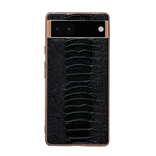 Google Pixel 6 Pro Genuine Leather Weilai Series Nano Electroplating Phone Case - Black