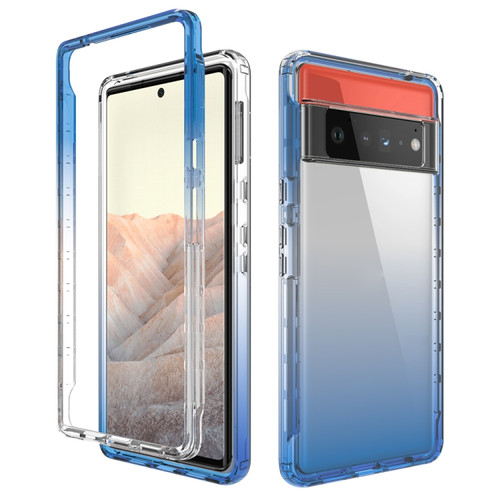 Google Pixel 6 Pro High Transparency Two-color Gradient PC + TPU Phone Protective Case - Blue