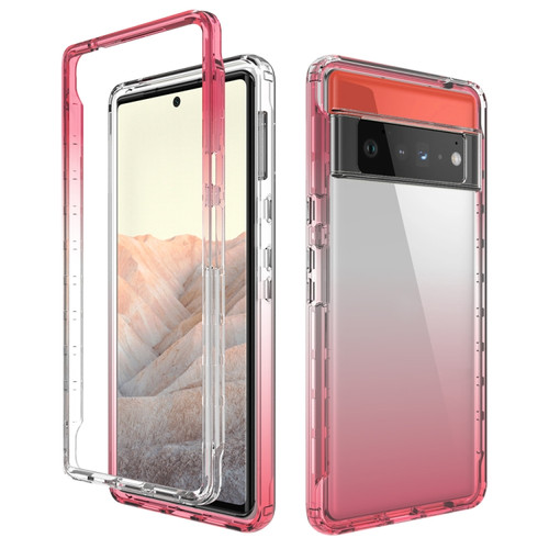 Google Pixel 6 Pro High Transparency Two-color Gradient PC + TPU Phone Protective Case - Red