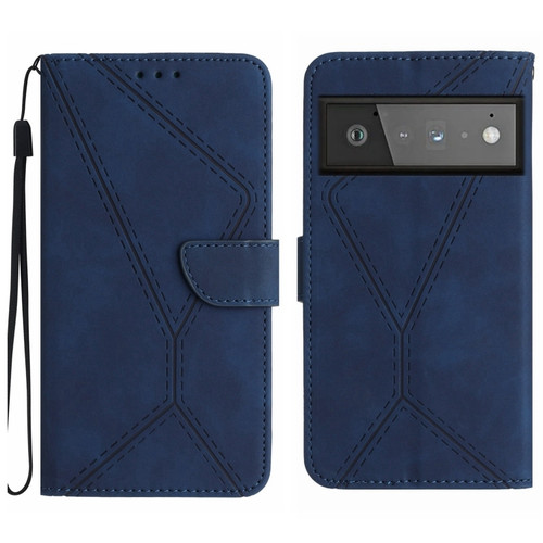 Google Pixel 6 Pro Stitching Embossed Leather Phone Case - Blue