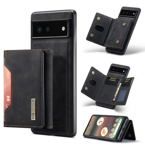 Google Pixel 6A DG.MING M2 Series 3-Fold Multi Card Bag Phone Case - Black