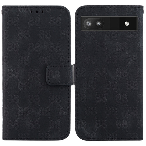 Google Pixel 6a Double 8-shaped Embossed Leather Phone Case - Black