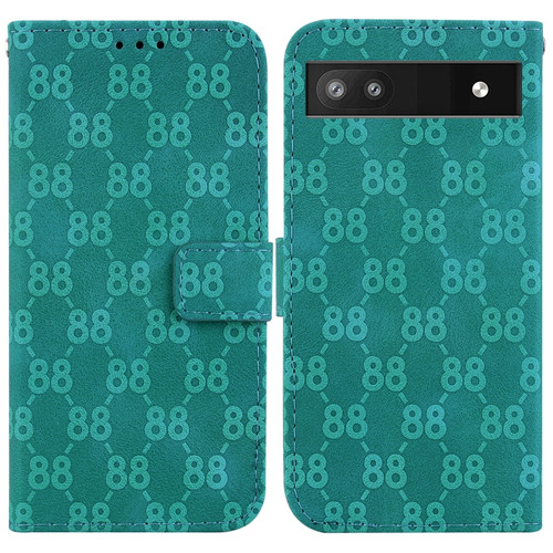 Google Pixel 6a Double 8-shaped Embossed Leather Phone Case - Green