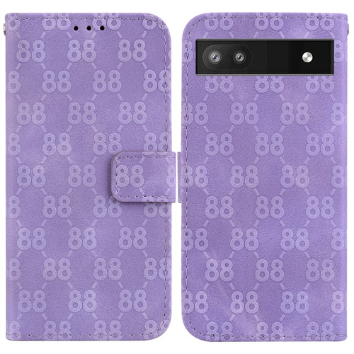 Google Pixel 6a Double 8-shaped Embossed Leather Phone Case - Purple