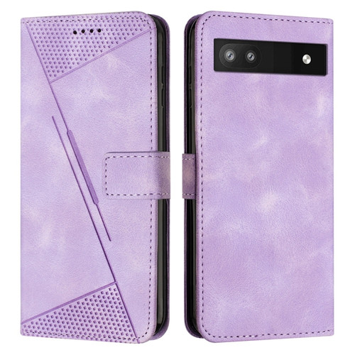 Google Pixel 6a Dream Triangle Leather Phone Case with Lanyard - Purple