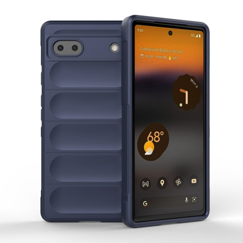 Google Pixel 6a Magic Shield TPU + Flannel Phone Case - Dark Blue