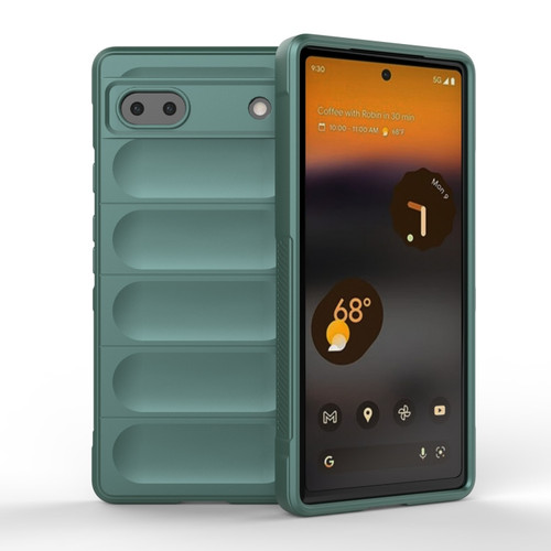Google Pixel 6a Magic Shield TPU + Flannel Phone Case - Dark Green
