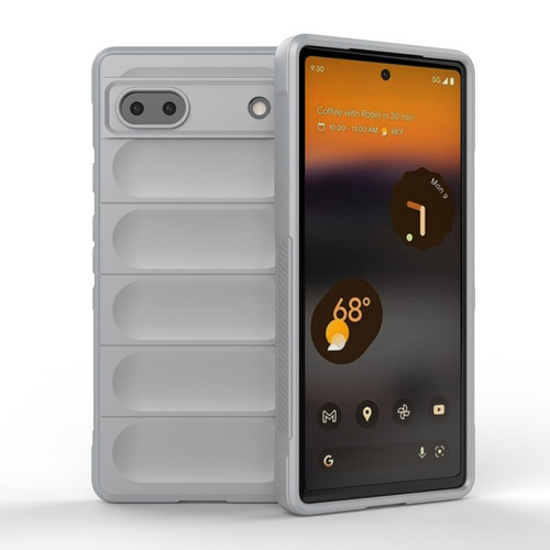 Google Pixel 6a Magic Shield TPU + Flannel Phone Case - Grey