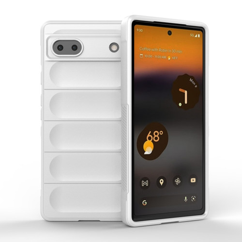 Google Pixel 6a Magic Shield TPU + Flannel Phone Case - White