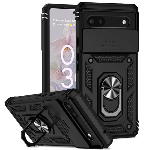 Google Pixel 6a Sliding Camshield Holder Phone Case - Black