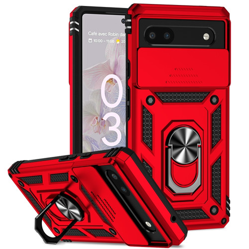 Google Pixel 6a Sliding Camshield Holder Phone Case - Red