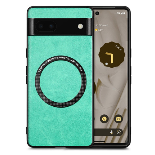 Google Pixel 6A Solid Color Leather Phone Case - Green