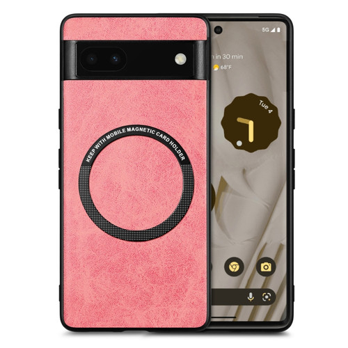 Google Pixel 6A Solid Color Leather Phone Case - Pink