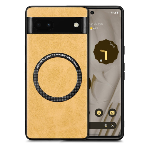 Google Pixel 6A Solid Color Leather Phone Case - Yellow