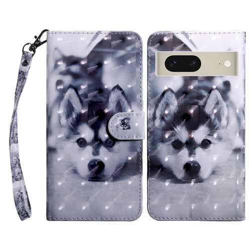 Google Pixel 7 5G 3D Painted Leather Phone Case - Husky