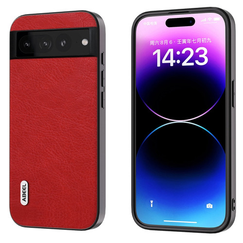 Google Pixel 7 5G ABEEL Retro Litchi Texture PU Phone Case - Red