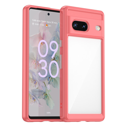 Google Pixel 7 5G Colorful Series Acrylic + TPU Phone Case - Red