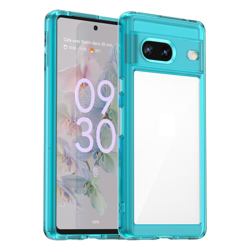 Google Pixel 7 5G Colorful Series Acrylic + TPU Phone Case - Transparent Blue