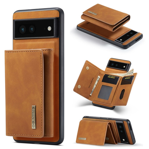 Google Pixel 7 5G DG.MING M1 Series 3-Fold Multi Card Wallet Phone Case - Brown