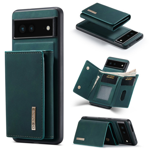 Google Pixel 7 5G DG.MING M1 Series 3-Fold Multi Card Wallet Phone Case - Green