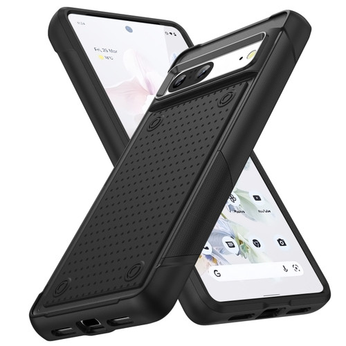 Google Pixel 7 5G PC + TPU Shockproof Protective Phone Case - Black+Black