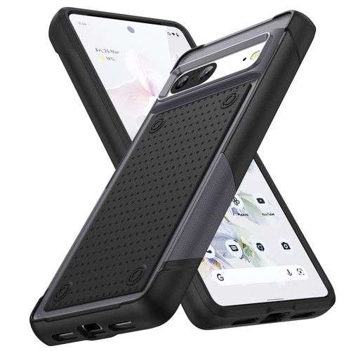 Google Pixel 7 5G PC + TPU Shockproof Protective Phone Case - Grey+Black